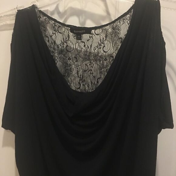 Express XS black lace sleeveless shirt top blouse - Picture 2 of 3